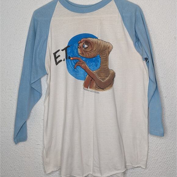 Rare Vtg 80s E.T. 1982 Bantam Label T-Shirt Large Raglan Sleeve Universal Studio - Picture 3 of 9